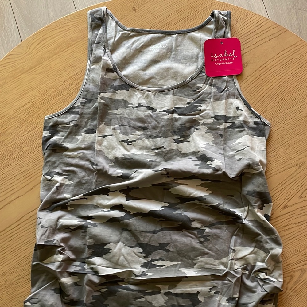 Isabel maternity grey camo print maxi dress NWT XXL